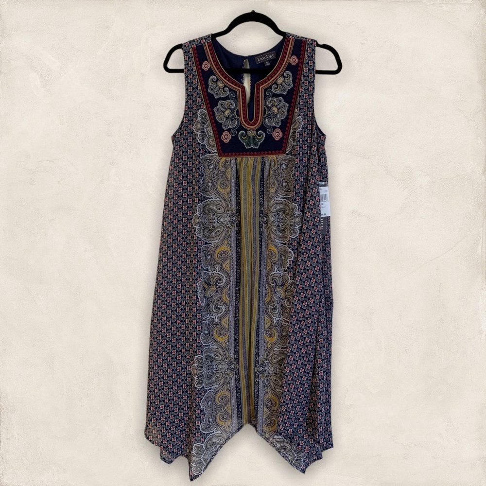 Luxology Size 10 Bohemian Sleeveless Dress, NWT